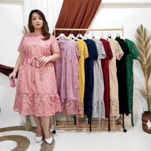 DRESS LOANA BRUKAT JUMBO PENDEK KOREA WANITA TERBARU MODERN KEBAYA PESTA LENGAN PENDEK PAKAIAN BAJU WANITA KEBAYA TRADISIONAL KEBAYA WISUDA LOANA