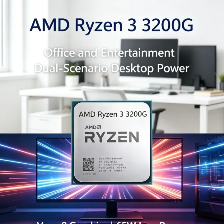 AMD | AMD Ryzen 3 3200G Unlocked Quad‑Core Desktop Processor AM4 3.6GHz‑4.0GHz 65W CPU With Onboard Radeon Vega 8 Graphics