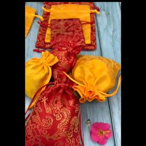 （满10送开运符）婚礼喜糖袋 收纳袋 首饰珠宝袋 Lucky Chinese Classic Dragon Drawstring Bag Jewelry Storage Packaging Pouch Bag