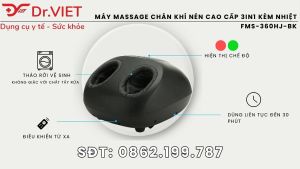 Máy massage chân khí nén cao cấp 3in1 kèm nhiệt FMS-360HJ-BK