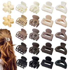 Cross-Border Easiest for Match Frosted Small Jaw Clip Fashion Simple Hair Accessories Back Head Updo Ponytail Hair Clip Double Layer Cut Out Gripper