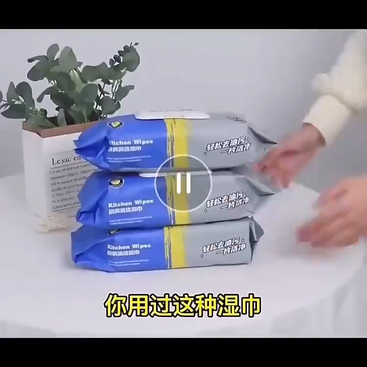 80pcs Hypoallergenic Antibacterial Kitchen Cleaning Wipes with APG Decontamination Factor Double Seal Design and Easy Extraction
