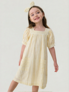 Marc&Janie | Linen Stripe Toddler Girls Dress
