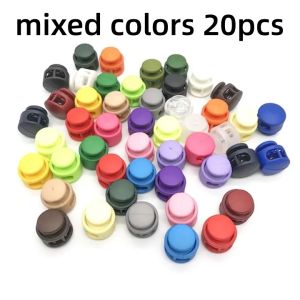 20pcs Colorful Spring Cord Lock Shoelace Clips Plastic Elastic Rope Stopper Clamp DIY Shoelace Bag for Practical Accessories