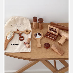 Bàn Trang Điểm Giả Bằng Gỗ Cho Trẻ Em Bộ Đồ Chơi Giả Mạo Chải Tóc Ống Nhòm Son Môi Máy Sấy Tóc Bộ Đồ Chơi Giả Mạo
