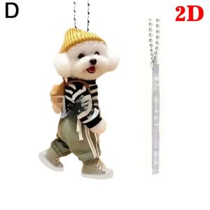 2D Cute Dog Cat Key Chain Bag Pendant Car Key Ring Acrylic Pendant Cartoon Animal Key Decoration Car Decoration Key Decoration