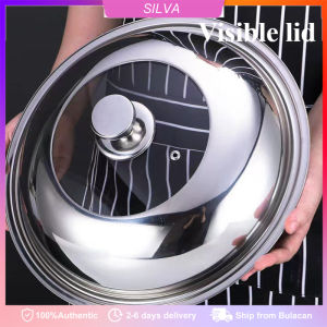 32/34cm Thickening Vision Tempered Glass pot Cover Stainless steel lid Home Stand Wok Pan cover Large Stainless Steel Pot