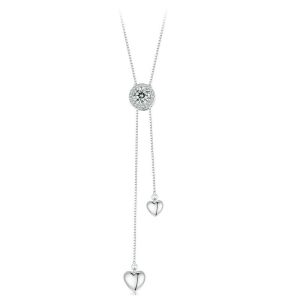 Bamoer 925 sterling Silver lariat moissanite Vòng cổ Chic tối giản tua rua y chuỗi dài vòng cổ cho món quà nữ phụ nữ msn029