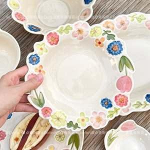 Bộ Đồ Ăn Bằng Gốm Sứ Họa Tiết Hoa Nhật Bản Cổ Điển Trung Quốc Đại Lục 82 Inch Bát Tròn Dùng Trong Gia Đình