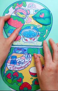MAINAN EDUKASI / BONEKA KERTAS / PAPERDOLL / STRAWBERRY HOUSE