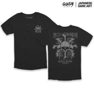 Kaos Distro Jepang Tshirt Pria Guntai Cloth Series Anime One Piece Blackbeard