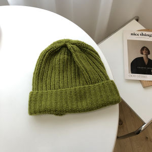 Larger Size Knitted Woolen Hat for Women Loose Fit Autumn Winter Warm Cap Face Slimming Black Knit Hat Suitable for All Ages