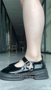 Fashion Lolita/JK Black Chunky Leather Shoes Casual Students Mary Janes