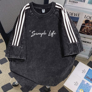 Áo Thun Nửa Tay Dáng Rộng Cho Nam Phong Cách Mùa Hè Cổ Tròn Chống Đóng Cọc 100% Với In Họa Tiết Hình Học