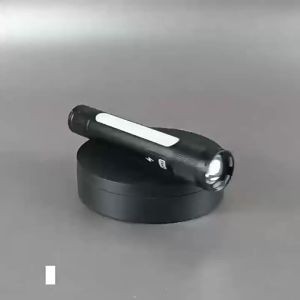 New Aluminum Alloy Outdoor High Power LED Flashlight USB Rechargeable Telescopic Zoom Focus Long Range with Power Bank