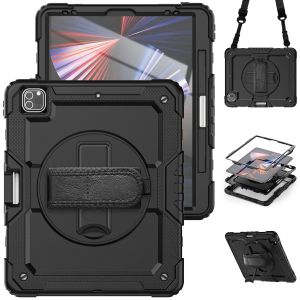 360 Rotation Kids Stand Tablet Case for IPad Pro Air 13 11 12.9 10.2 9.7 10 9 8 7 6 5 Th Mini 6 5 4 Cover +Shoulder Strap Funda