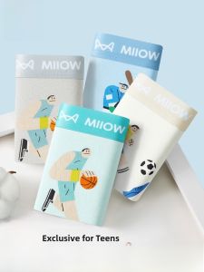 miiow | Antibacterial Cotton Boxer Shorts For Boys Children Teens Pure Cotton Flat Angle Underwear Comfortable Breathable All Season Wear