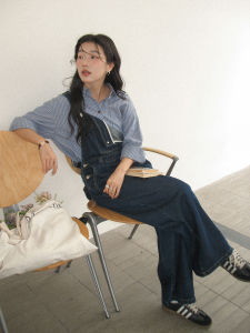 Retro Hong Kong Style Wide Leg Overall Jeans Female Spring 2026 New