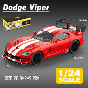LEO 1:24 Dodge Viper Sports Car Diecast โมเดล รถอัลลอยด์รถยนต์ของเล่นคอลเลกชันของขวัญสําหรับเด็กชายสาว ของเล่นเด็ก