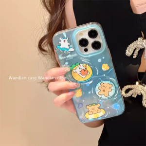 Swimming Cartoon Little New Silk Phone Case for Huawei Nova13/11Pro/7Se Nove8Se Satin Nova10 Creative Hinova9 Anti-Fall Nova6