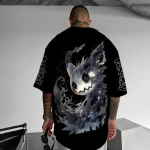 Bandai | Pokémon Game Mimikyu Anime T-shirt 2025 Summer New Mens and Womens Street Loose Casual Childrens Parent-child Clothing Top