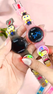 【PROMO】Jam Tangan Anak Digital LED Dengan  Karet Lengkap Tombol Lampu Berkedip Terlaris