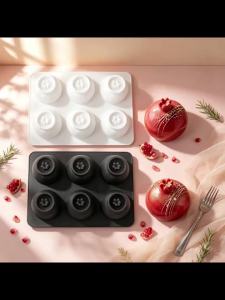 6 Ô Lựu Pháp Khuôn Làm Bánh Mousse Thực Phẩm Silicon Cao Cấp Món Tráng Miệng Sô Cô La Dụng Cụ Nướng Bánh Thân Thiện Với Môi Trường Đồ Dùng Nhà Bếp