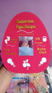 HOSPITAL BOARD | Papan Nama Biodata Bayi Kado Kelahiran Newborn Baby Letter Board Tetes Air Acrilik