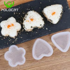 Polocat Kitchen Gadgets Sushi Mold Onigiri Set For Sushi Rolls Rice Ball Bento Press Maker Mold DIY Tools Kitchen Accessories