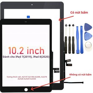 Màn Hình Cảm Ứng iPad 10.2 Inch Mặt Kính Hiển Thị Phía Trước Dành Cho iPad 7 2019 A2197/A2198 Và iPad 8 2020 A2428/A2429/A2430 Màn Hình LCD Điện Dung IPS Cho Máy Tính Bảng