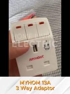 (SIRIM APPROVED) 3 Way 13A Multi Adapter Extension Socket Adaptor CS 131KL | PROSMK SMK-983SL | SMK-333