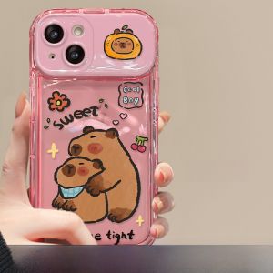 Applicable to Apple 15 Phone Case Iphone14promax/16 Creative 11 New Women 13/12mini Khaki Barra Pendant XR/Xs Flip Mirror 8/7Plus Drop-Resistant Transparent Protective Cover