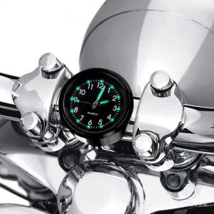 7/8" Motorcycle Clock Chrome Waterproof Bike Handlebar Mount Quartz Watch Aluminum Luminous Clock Moto Accessories Universal