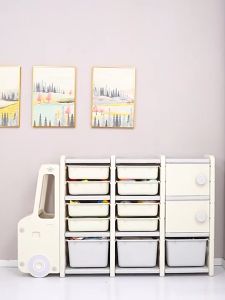 INSTOCK -  Kids Storage Cabinet Toy Rack Toy Storage Shelf Book Shelf Space Saver Study Table Storage Box Fold-able Table Drawer Organizer Rack Storage Shelf Storage Drawer Bookshelf Wardrobe Organizers