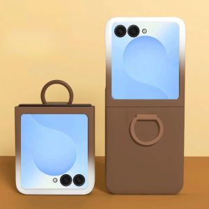 szhaiyu | For Samsung Galaxy Z Flip 8 7E 7 6 5 Gradient Skin Feel Case With Ring Large Window Protection Shockproof Hard Back Cover Funda