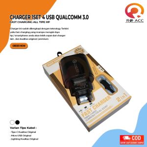 [RO ACC] NVN-PTC09 CHARGER 1SET 4 USB QUALCOMM 3.0 FAST CHARGING ALL TIPE HP