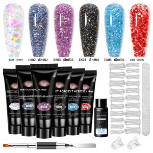 12pcs Quick EXTENSION GEL เล็บชุด 20ml Nude สีชมพูยาวนานอาคารเล็บเจลสําหรับเล็บอุปกรณ์เล็บ