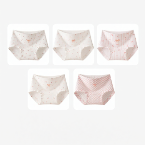 Nanjiren | Antibacterial Cotton Womens Panties Extended Crotch Seamless Sweet Floral Bikini