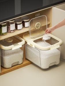 Food Grade Sealed Storage Box Rice Barrel Wheat Flour Preservation Cylinder Kitchen Storage Container Eco Friendly Plastic
