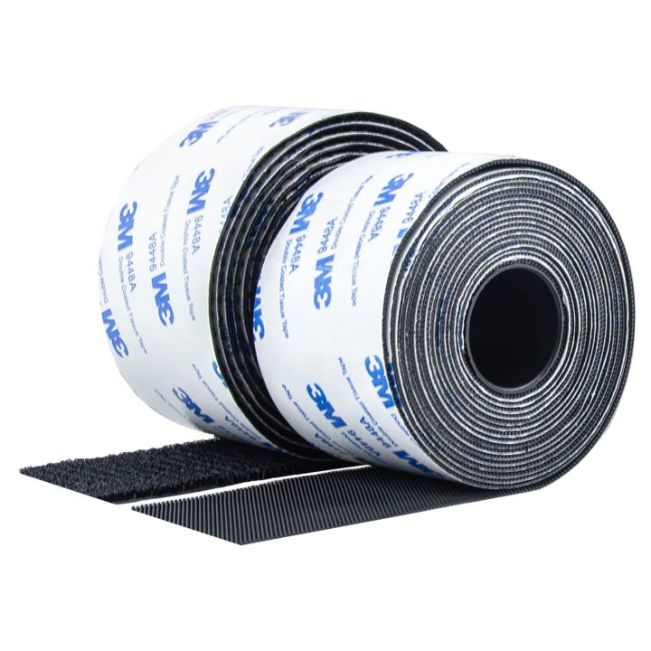 Hook and Loop Tape Fastener Self Adhesive Velcro Tape Strips Heavy Duty Mounting Tape Interlocking Nylon Fabric Double Sided Tape for DIY 12.5/25/38/50mm