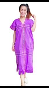 เดรสกะเหรี่ยง งานทอมือ ทอกี่(ด้ายไหมประดิษฐ์) ขนาดฟรีไซส์ มี18สีให้เลือก.