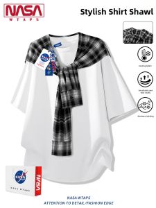 NASA WTAPS | Patched Tie Check Fake Two-Piece Short Sleeve T-Shirt For Men