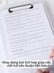 Kẹp Tài Liệu A4 Tích Hợp Hộp Đựng Tài Liệu Có Khóa 4 Màu Nhựa PP Chống Thấm Nước Tiện Dụng-CA666