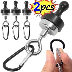 1/2Pcs Multipurpose Strong Magnetic Hooks Outdoors Tent Camping Light Hook Magnet Bearing Hanger with D Type Mountaineering Buckle