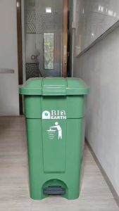 Tempat Sampah BIO Earth Injak 45 Liter 2006 Green Leaf Dustbin Roda