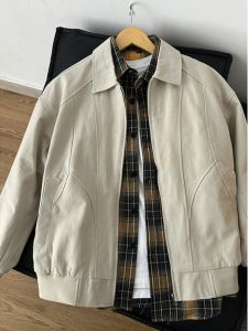 ZHUOCAN | Vintage American Style Water Washed Canvas Harrington Jacket