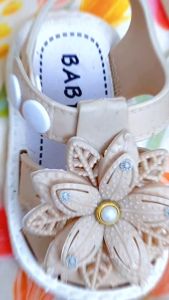 【TinaHao】New Baby Walking Shoes For kids Girl with fower design  Bow Pearl
