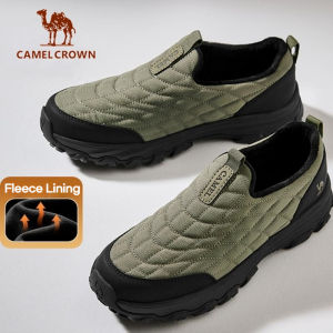 CAMEL CROWN รองเท้าสลิปออนสำหรับผู้ชายรองเท้าผ้าใบกันหิมะกันลื่นกันน้ำน้ำหนักเบาและสวมใส่สบายสำหรับกลางแจ้งอากาศหนาว