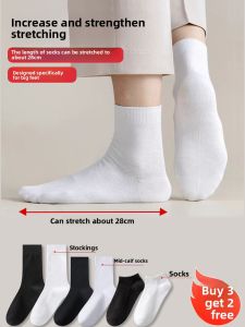 Disposable Mens Socks Large Size Anti-Odor Absorbent Breathable No-Wash Daily Throwaway Traveling Business Trip Portable Mid-Calf Socks