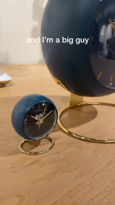 Karlsson Alarm clock Globe green w. gold plated stand